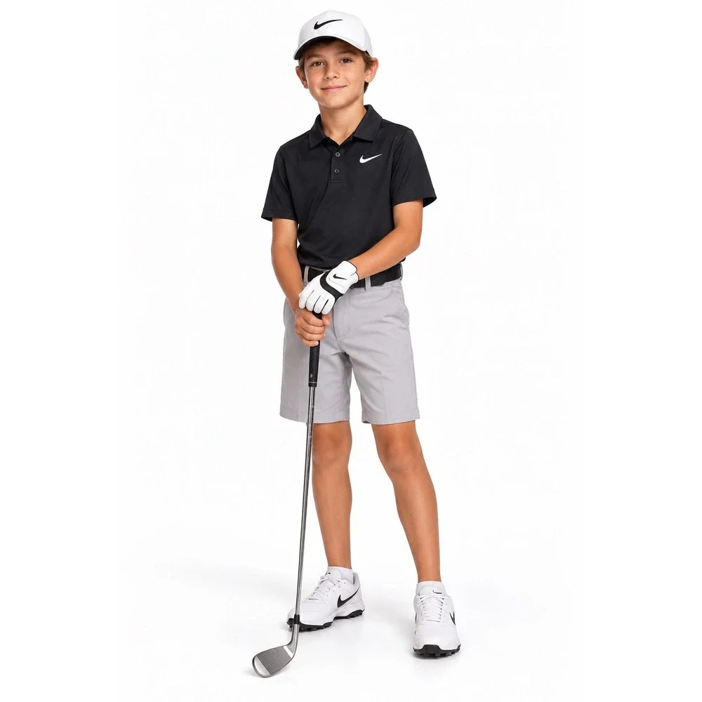 Nike Dura Feel Junior Golf Glove White Black Right Hand Size M Ages 8-12 110-82